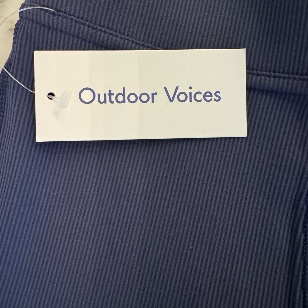 NWT Outdoor Voices Kick Flare Ribbed Leggings Navy Size XXS/00-0 - Picture 4 of 8
